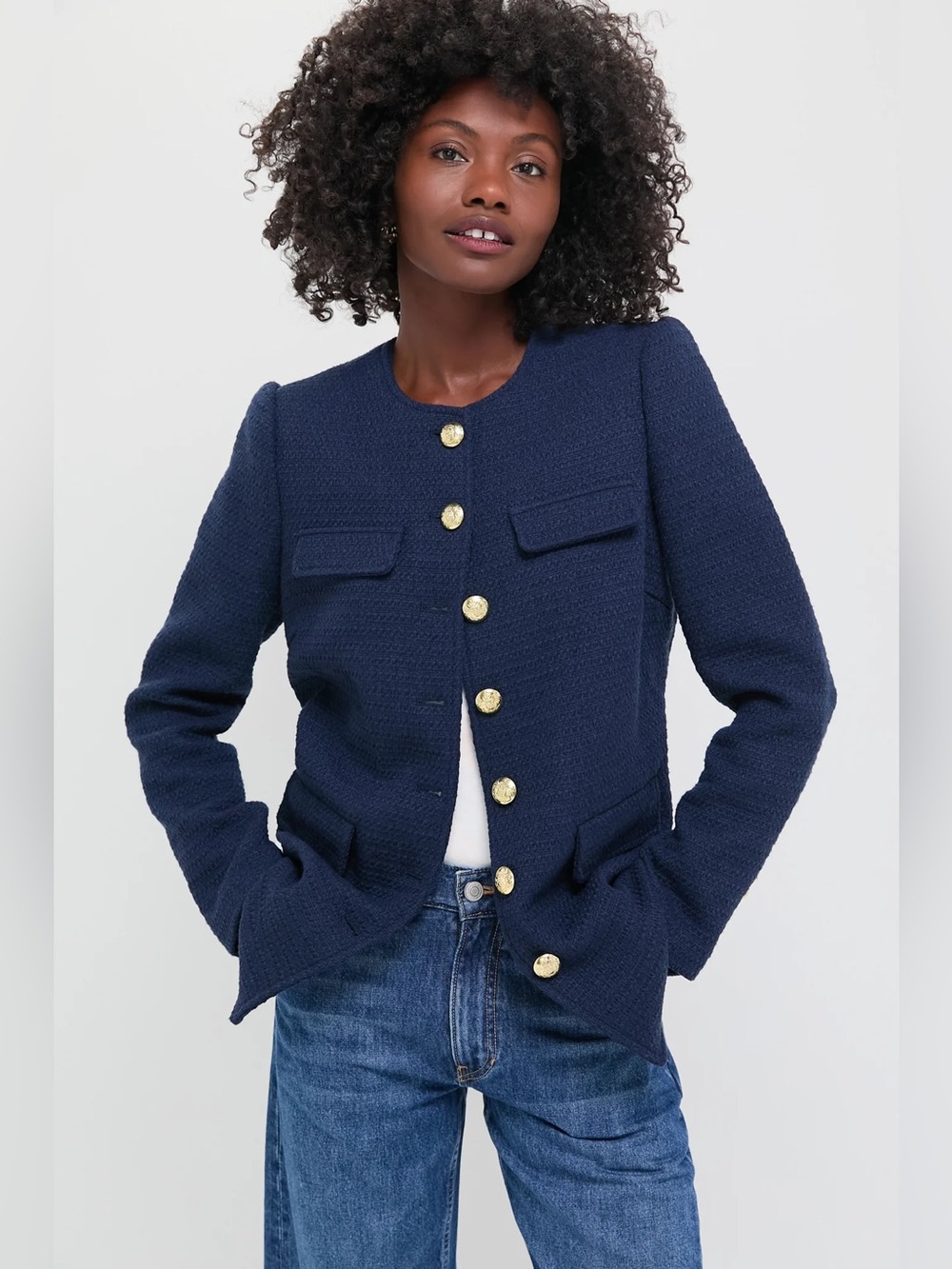 Pomander Place Navy Tweed Jennings Jacket XS